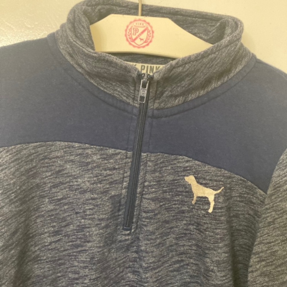 Victoria’s Secret Pink Quarter Zip Pullover Hoodie Size Small Love Pink VsPink - Picture 8 of 17